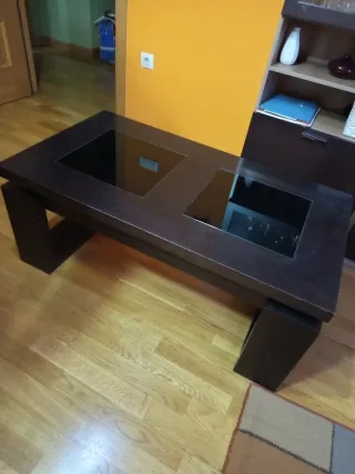 Mesa de centro madera y cristal