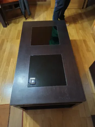 Mesa de centro madera y cristal