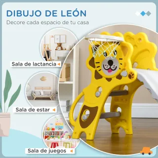 Tobogán infantil león con canasta