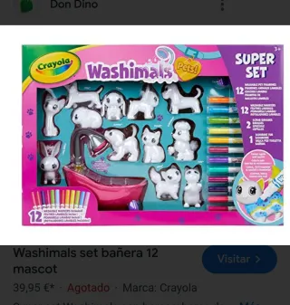 Crayola Washimals Set Bañera 12 Mascotas