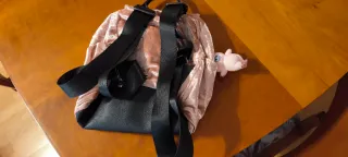 Bolso Mochila Aterciopelado Rosa