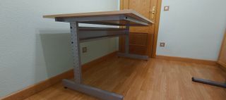 Mesa de oficina 160x80cm haya y acero