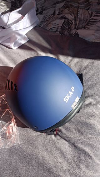 Casco Jet Azul con Visera