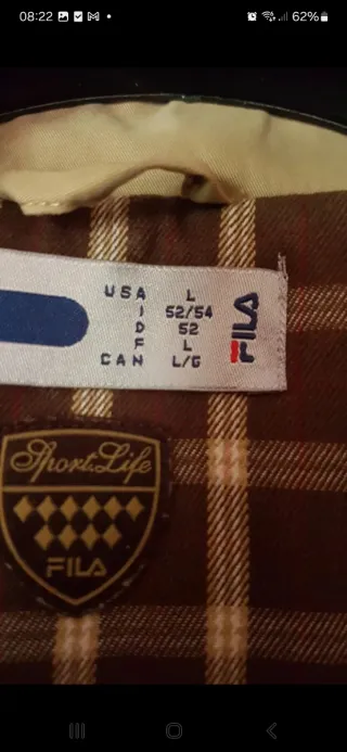 Giaccone Fila Uomo Taglia L Beige Trapuntato