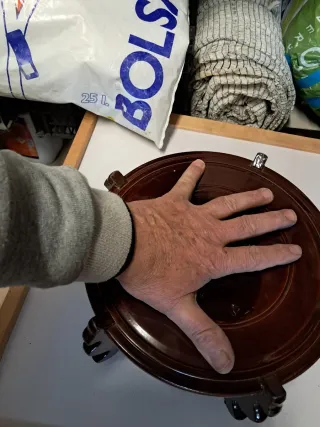 Tavolo espositivo bonsai rotondo in legno