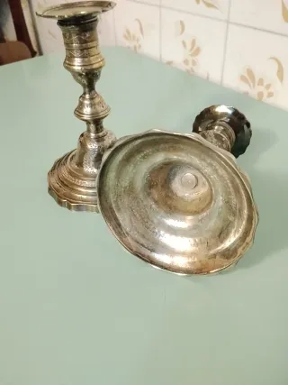 Coppia Candellieri Argentati