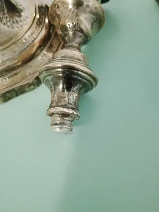 Coppia Candellieri Argentati