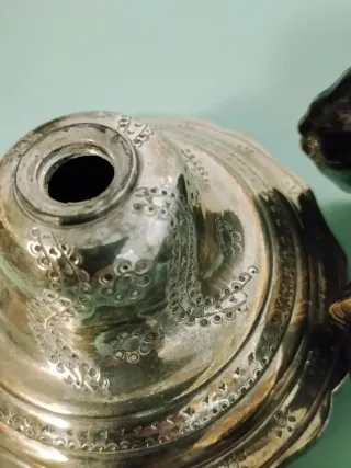 Coppia Candellieri Argentati