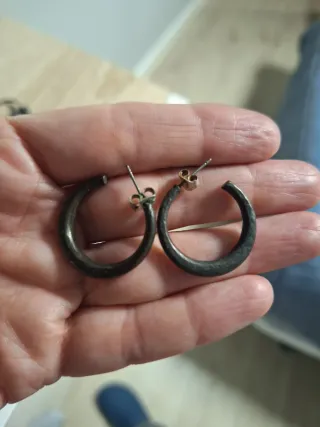 Pendientes aro grises y plateados