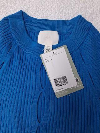Camiseta H&M canalé azul S