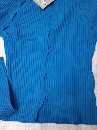 Camiseta H&M canalé azul S