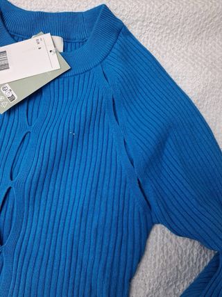 Camiseta H&M canalé azul S