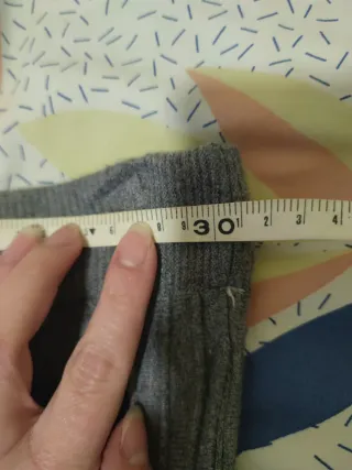 Falda larga gris de punto