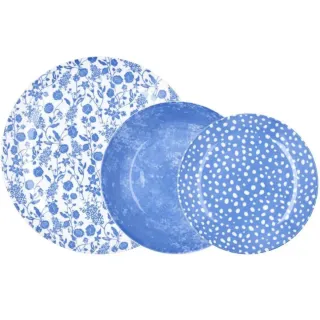 Vajilla Bidasoa Porcelana Azul 6 Personas