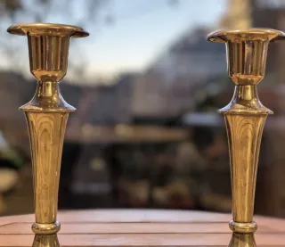 2 Candelabros Metálicos plateados