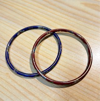 Pareja Pulseras Metálicas Florales