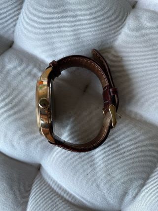 Reloj Massimo Dutti Dorado Correa Piel Marrón