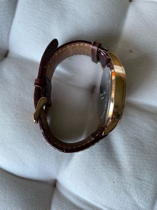 Reloj Massimo Dutti Dorado Correa Piel Marrón
