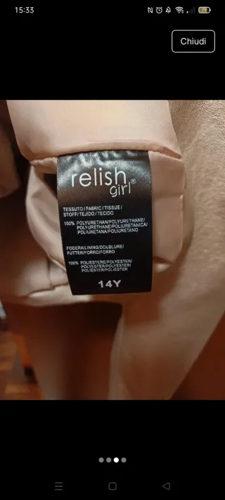 Giubbino Relish Girl 14 anni