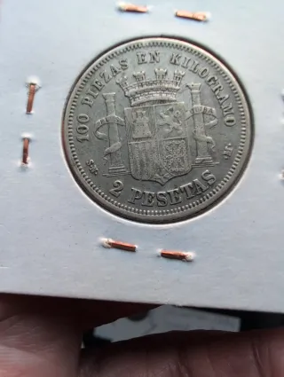 2 Pesetas Plata 1869 España