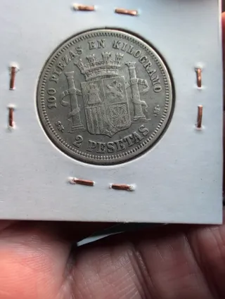 2 Pesetas Plata 1869 España