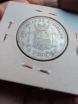 2 Pesetas Plata 1869 España