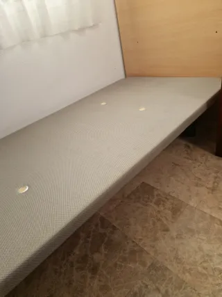 Base tapizada transpirable gris/beige 90x190cm