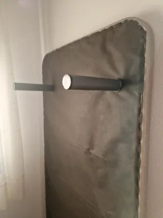 Base tapizada transpirable gris/beige 90x190cm