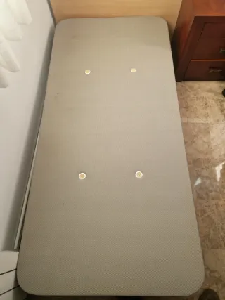 Base tapizada transpirable gris/beige 90x190cm