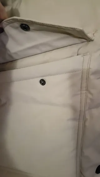 Abrigo plumífero largo beige