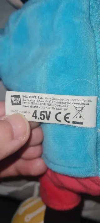 Topolino peluche elettrico parla canta balla