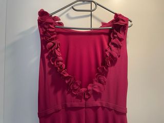 Vestido rosa con flores escote y espalda