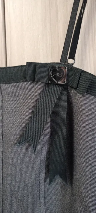 Artigli Abito Bustier Grigio Melange Balze