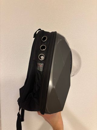 Mochila transportín para gato con burbuja