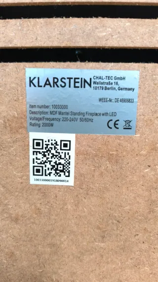 ESTUFA ELECTRICA ALEMANA KLARSTEIN CON MANDO