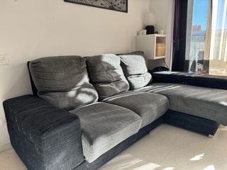 Divano Chaise Longue Grigio Modulare