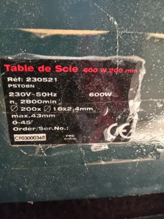 Sierra de mesa para carpintería