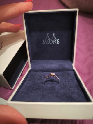Anillo MIORE Oro Blanco 9k