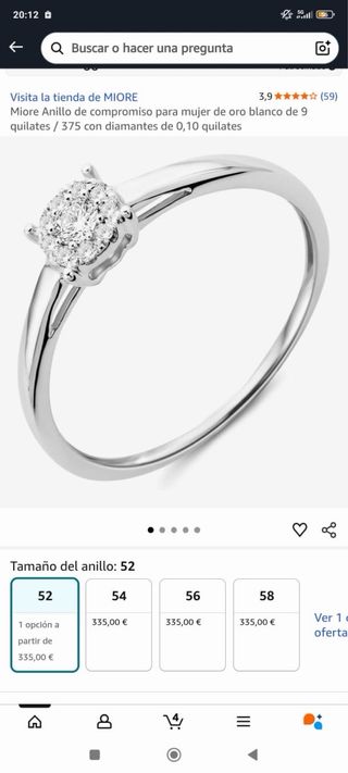 Anillo MIORE Oro Blanco 9k