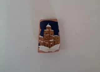 3 piastrelle terracotta decorative dipinte a mano