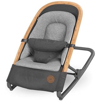 Hamaca bebé madera y textil gris