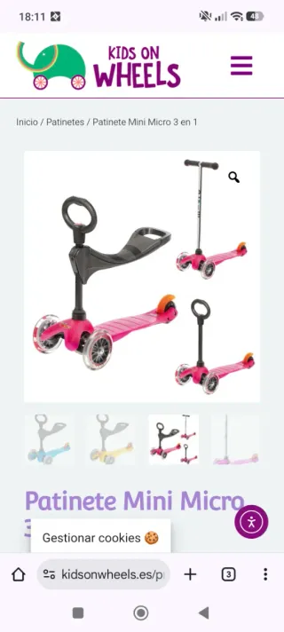 Patinete Mini Micro 3 en 1 Rosa