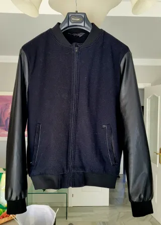 Cazadora Zara Hombre punto y las mangasPolipiel