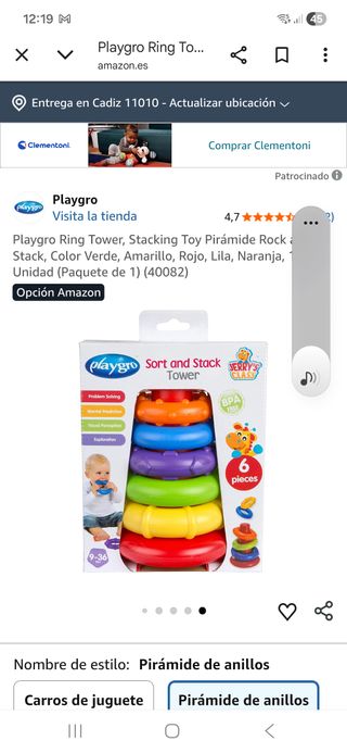 Torre apilable de colores para bebés