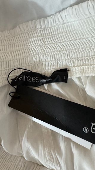 Vestido blanco hombros descubiertos L