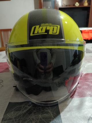 Casco Moto KRP Amarillo y Negro