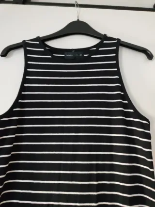 Vestido largo rayas blanco y negro