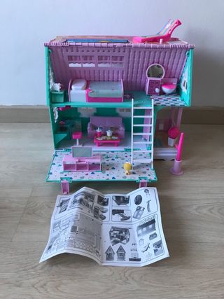 Casa de muñecas Amicicci rosa y verde