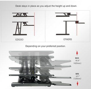 Mesa de pie para Oficina Ajustable Negra