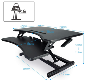 Mesa de pie para Oficina Ajustable Negra